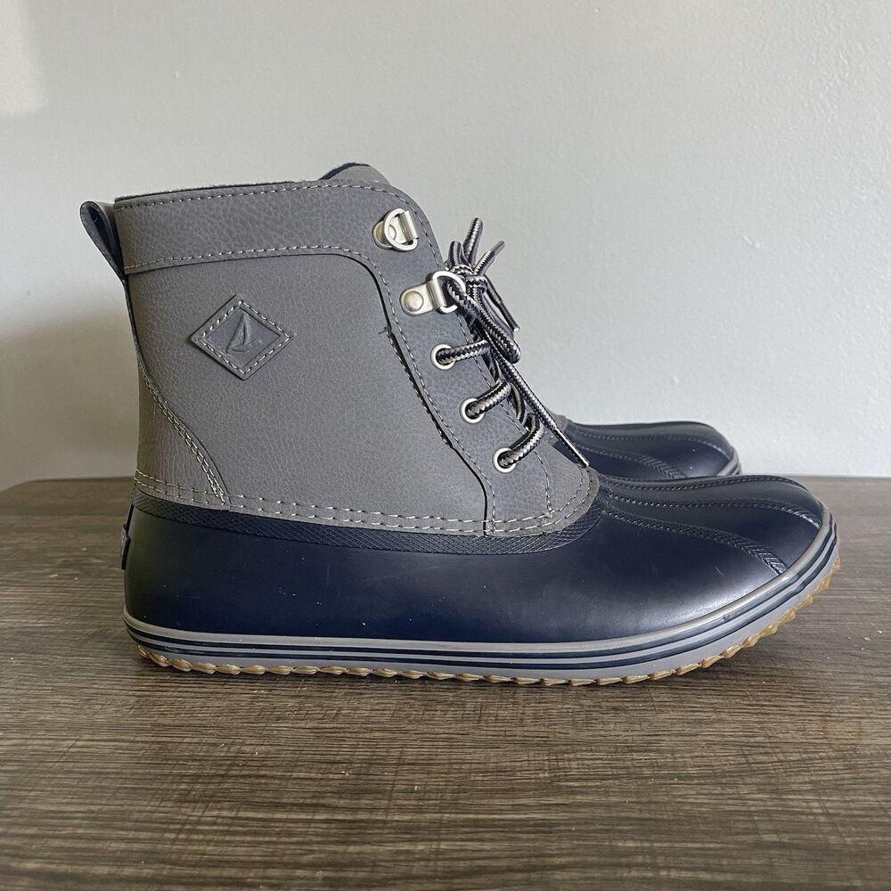 Sperry Bowline Big Kids Unisex Navy Gray Ankle Boots Size 6 / STK262039 NEW